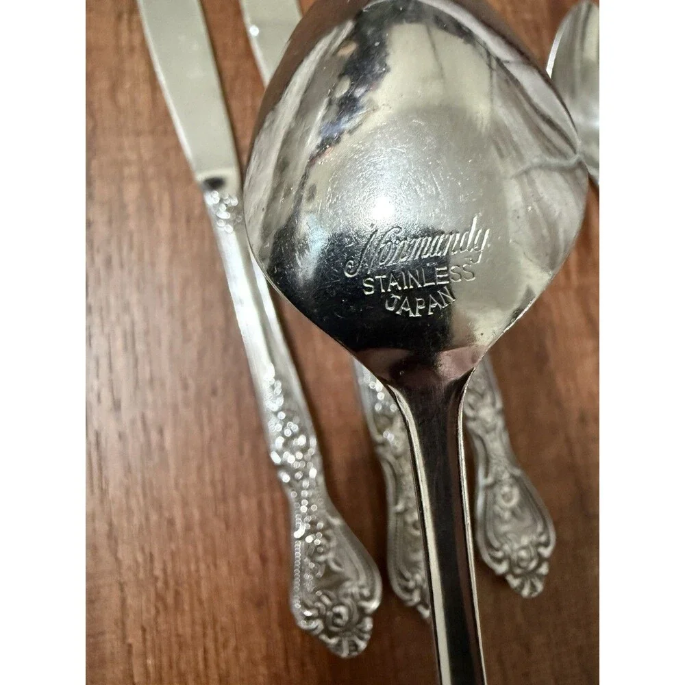 NORMANDY Stainless Japan Vintage Floral Roses Replacements Fork Spoon Knife Lot